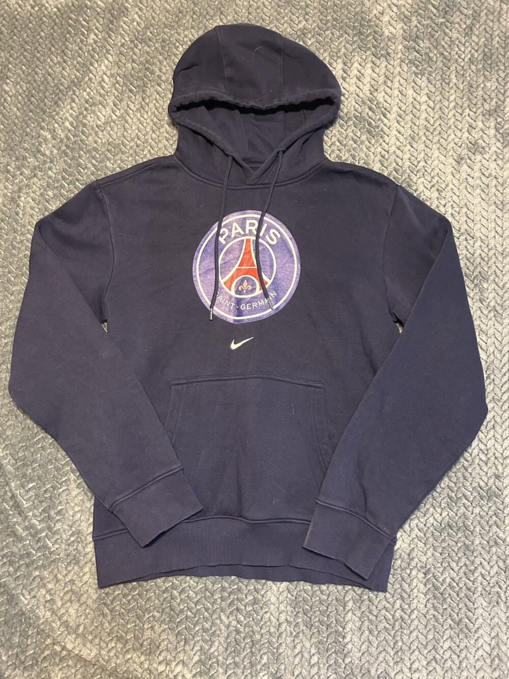 Nike 7# Kvaratskhelia Paris Saint Germain Hoodie Mens Medium Navy Blue Logo